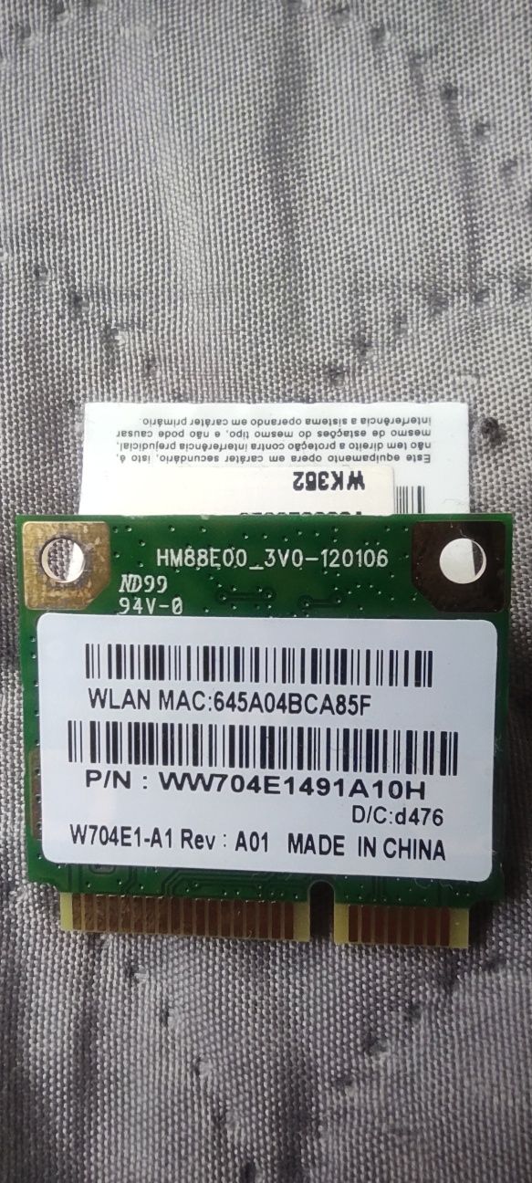 Karta wifi Realtek rtl8188ee do laptopa  na mini Pci