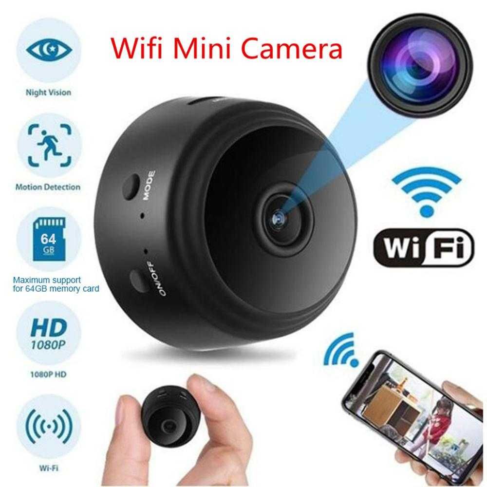 Мини IP камера видеонаблюдения|Wi-Fi Full HD|ночное видение|Экшен|12mp