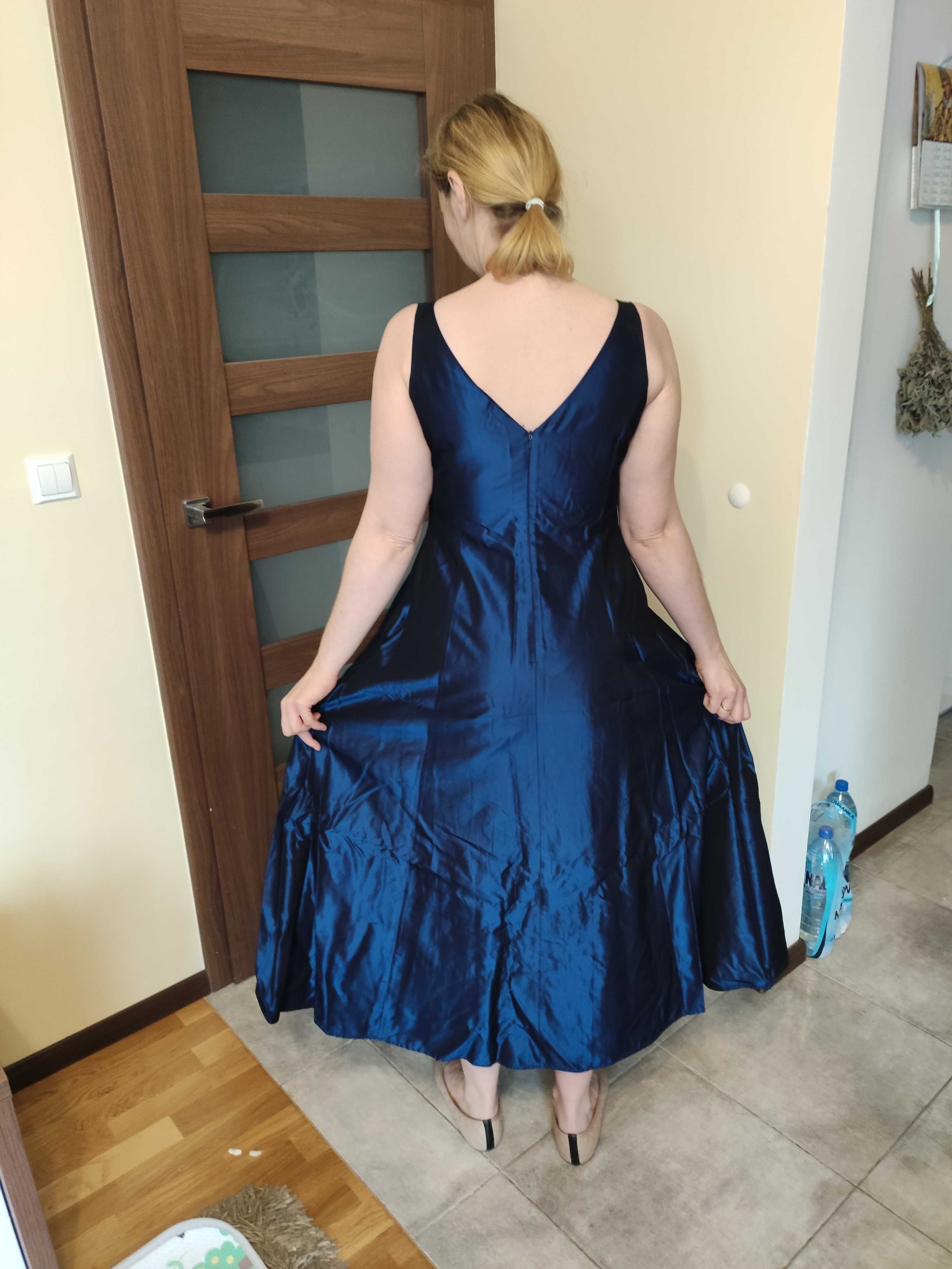Długa suknia balowa z tafty 42 Debut London