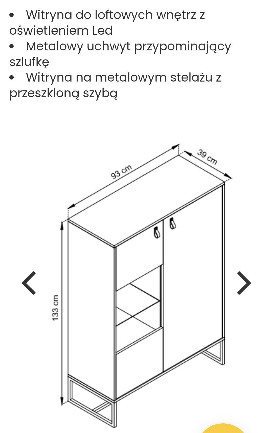 Sprzedam zestaw: szafkę  loftową RTV, witrynę i półkę ścienną.