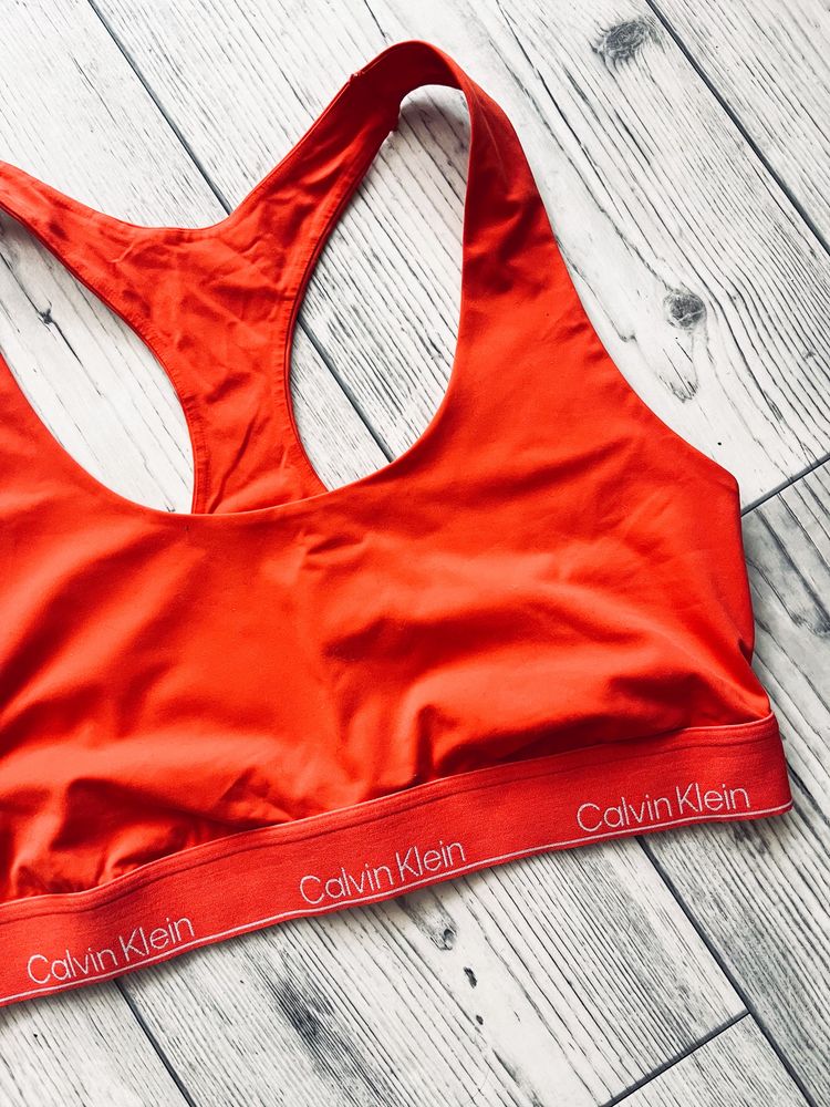 calvin klein top sportowy pomarańczowy l 40