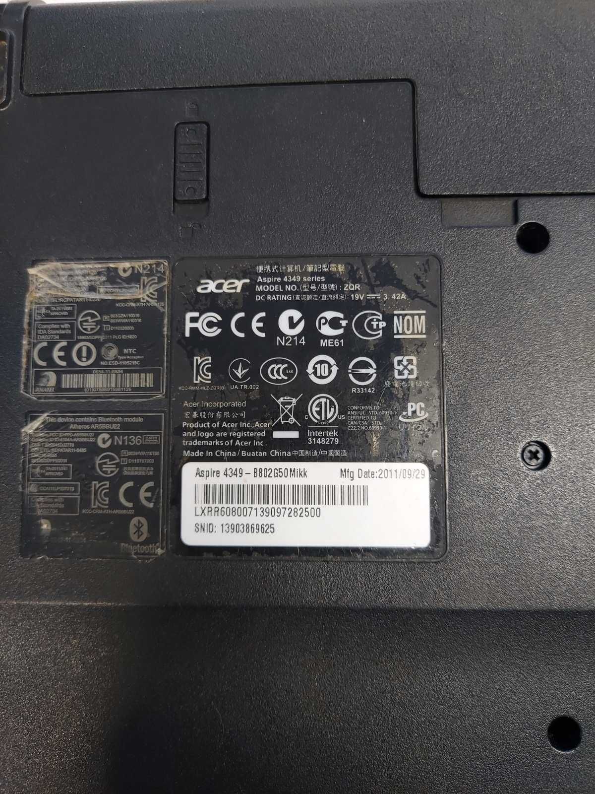 Ноутбук ACER Aspire 4349-B802G50Mikk