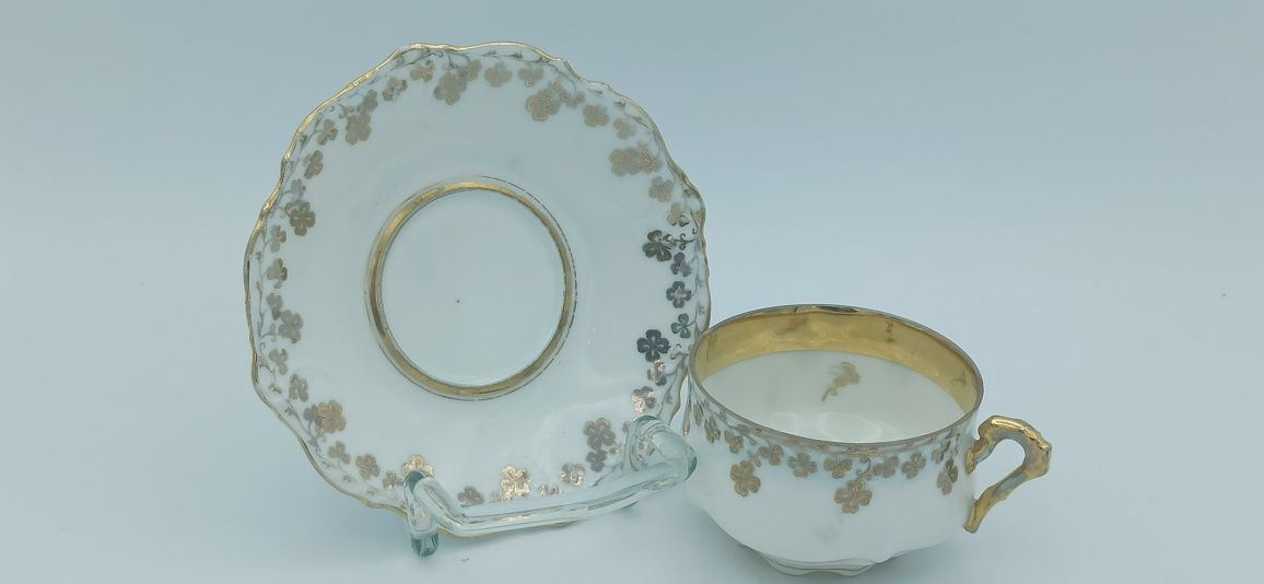 Porcelana Śląska OHME Szczawienko Filiżanka 145 ml Złota Konieczynka