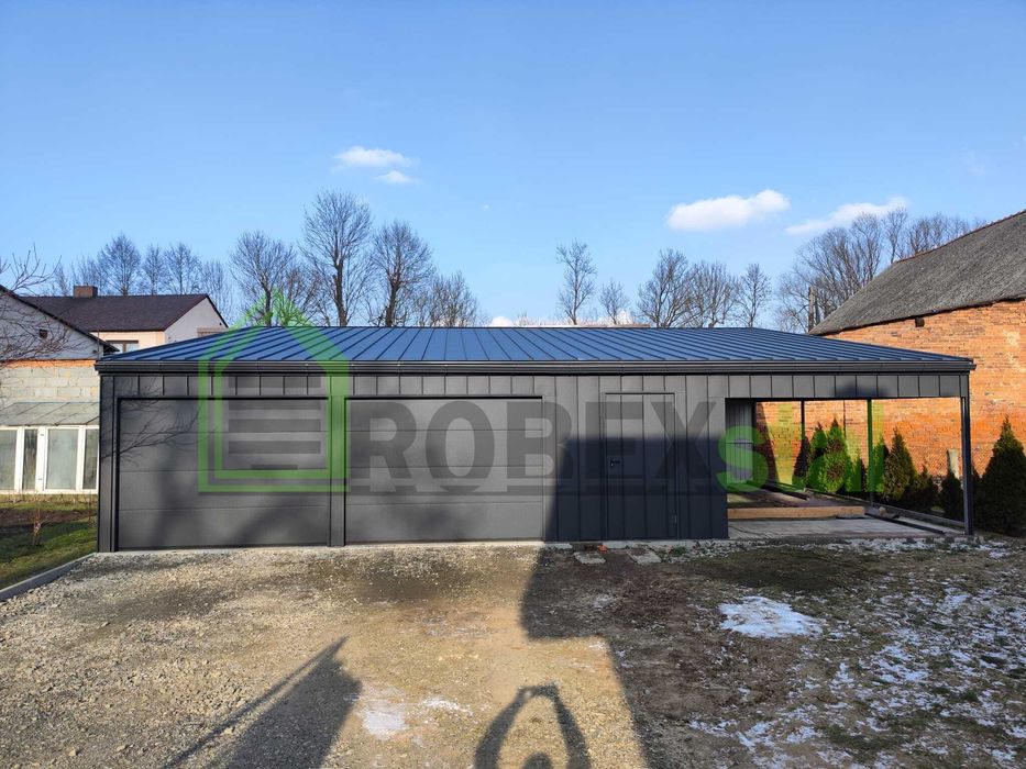 Garaż na rąbek o wymiarach 8,35 x 7,20 m