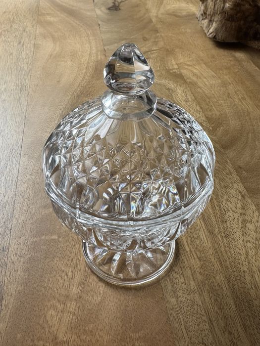 Taça/Coberta de Pé em Cristal Transparente