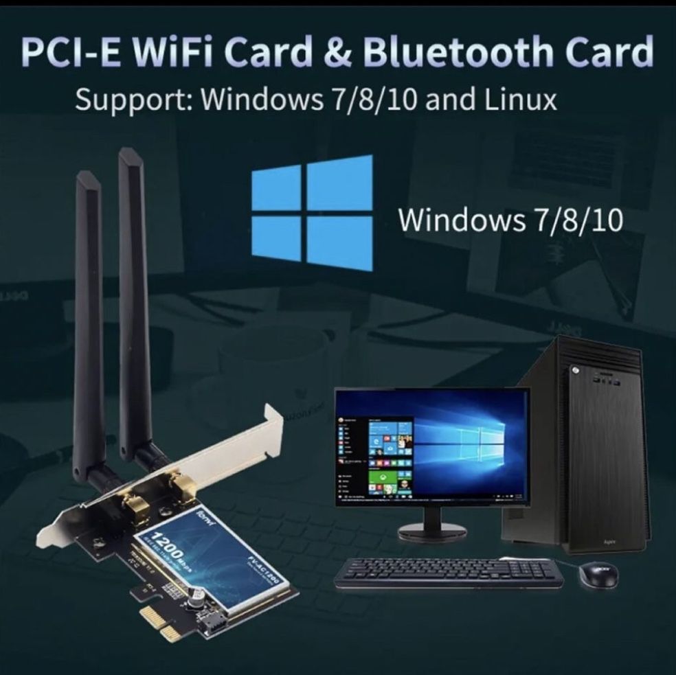 Сетевая карта Fenvi FV-AC1200 WiFi+BT, сетевая карта PCI-E Intel 7260