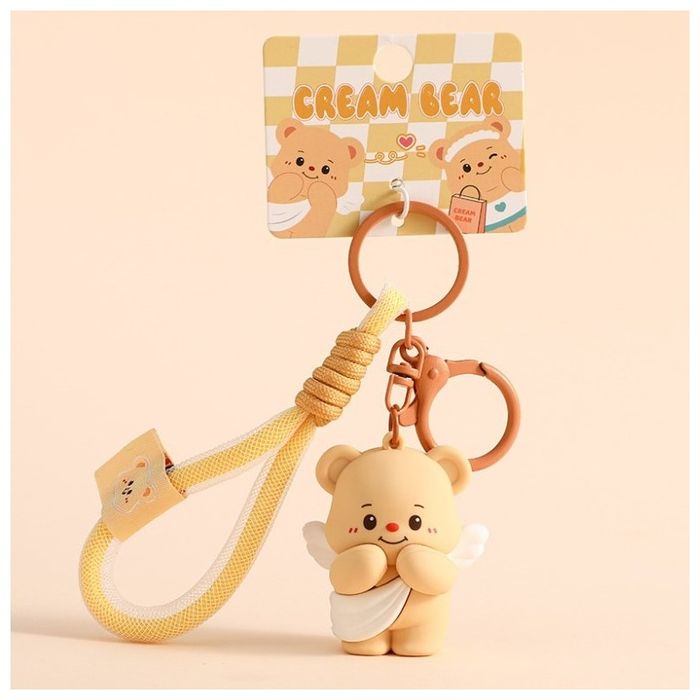 brelok do kluczy mis aniołek skrzydła kremowy brl333k