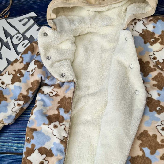 Теплий комбінезон чоловічок з капюшоном на 6-9 місяців бу