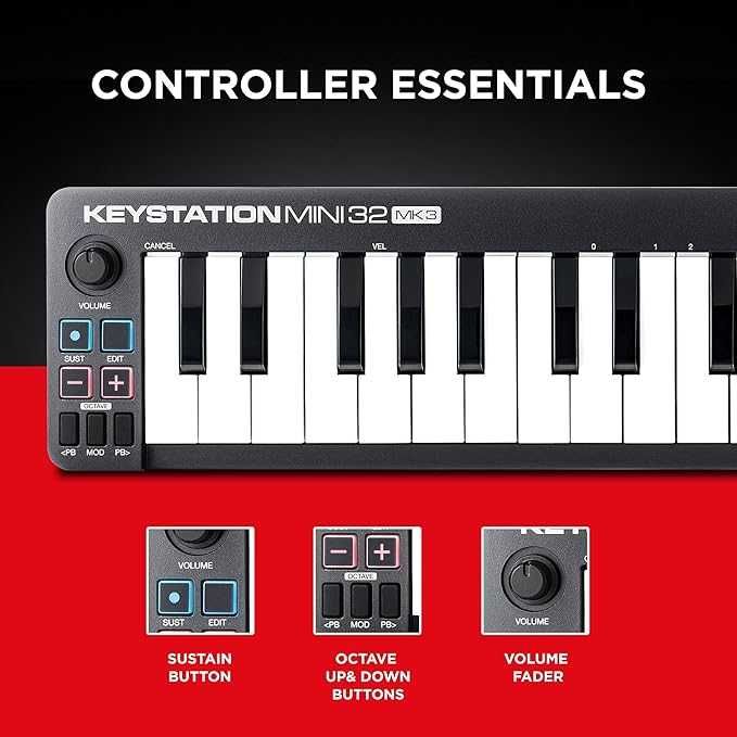 M-Audio Keystation Mini 32 MK3 Controlador MIDI - Como Novo!