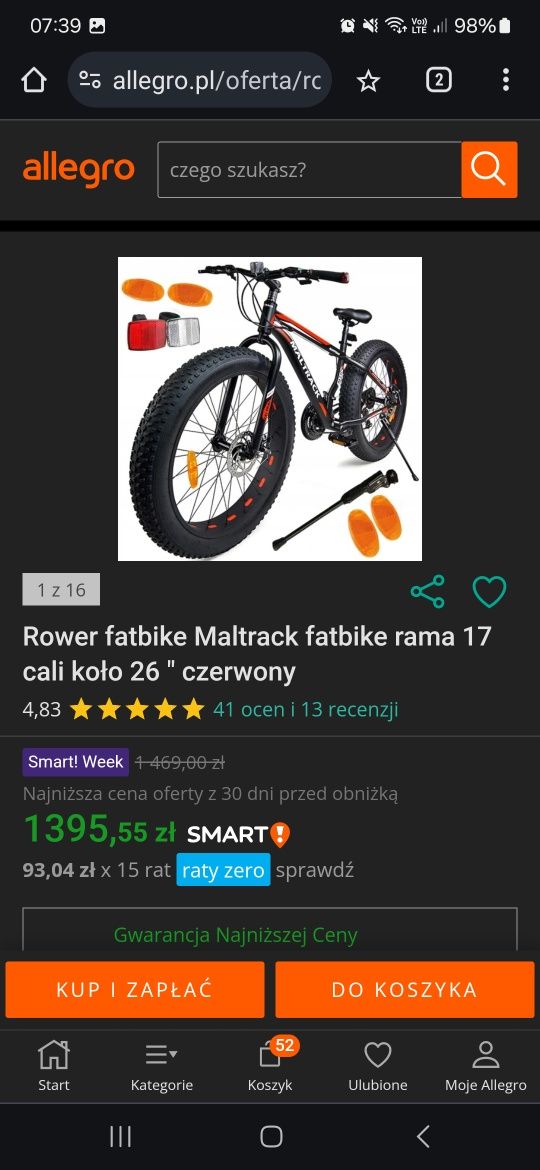 Rower fatbike  kola 26×4.0