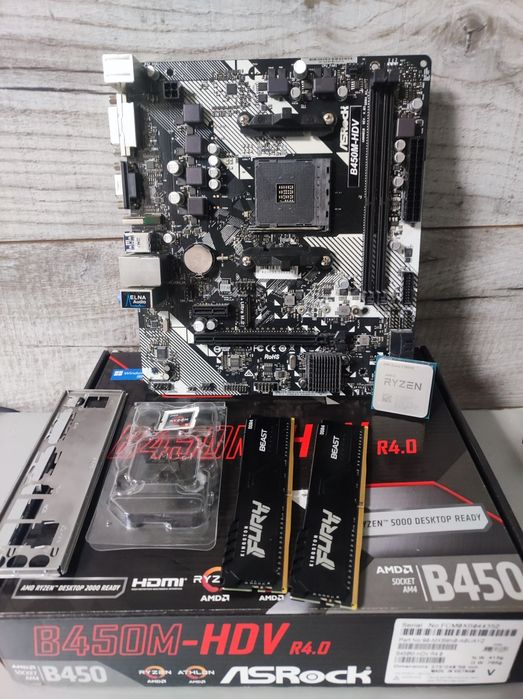 Ryzen 7 5800X 32GB DDR4  B450M HDV  комплект