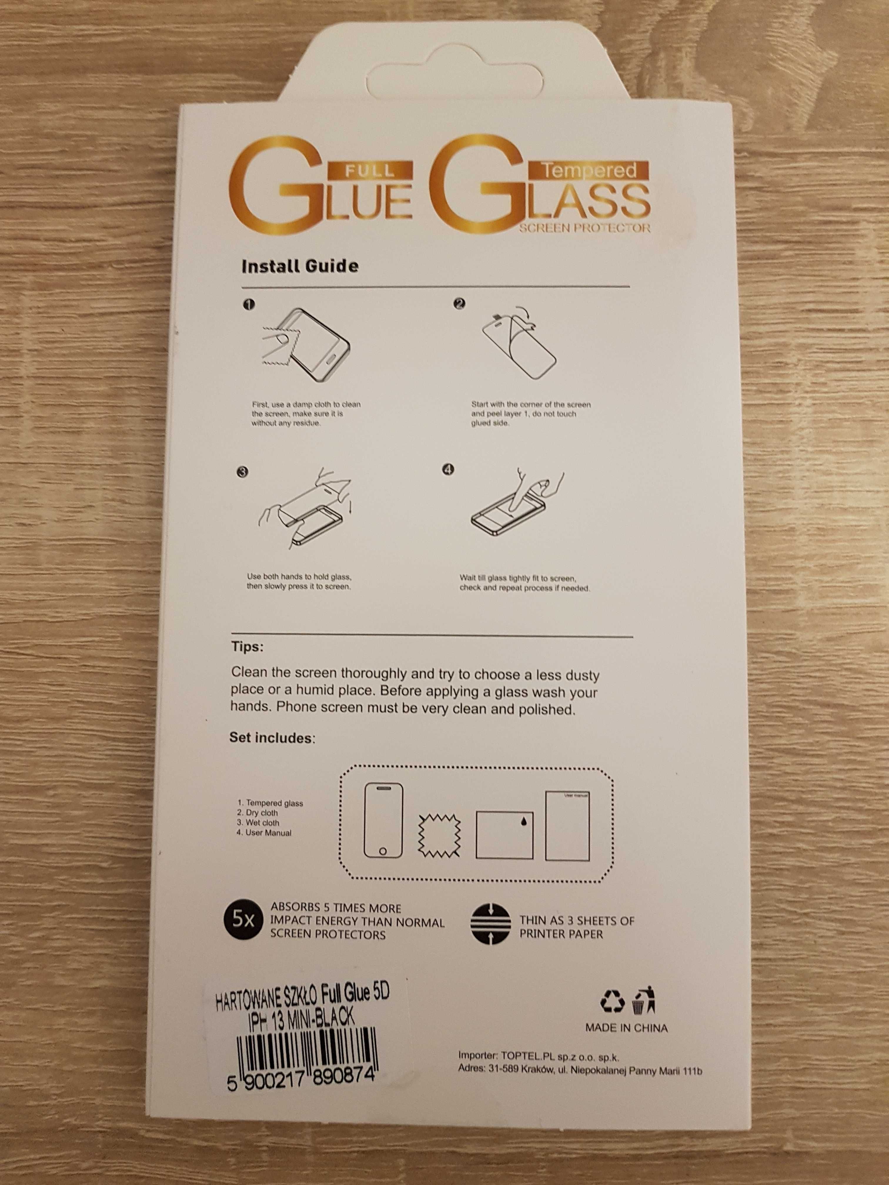 Hartowane szkło Full Glue 5D do IPHONE 13 MINI