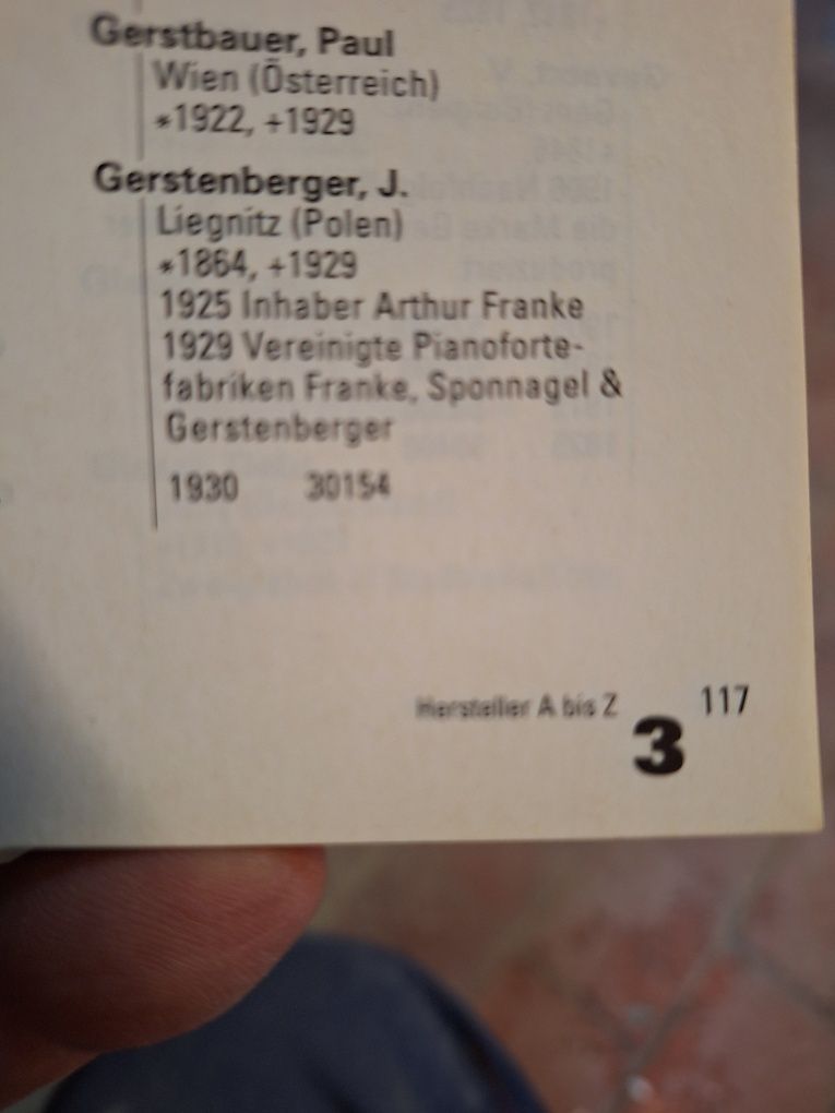 Pianino firmy J.Gerstenberger ,Liegnitz