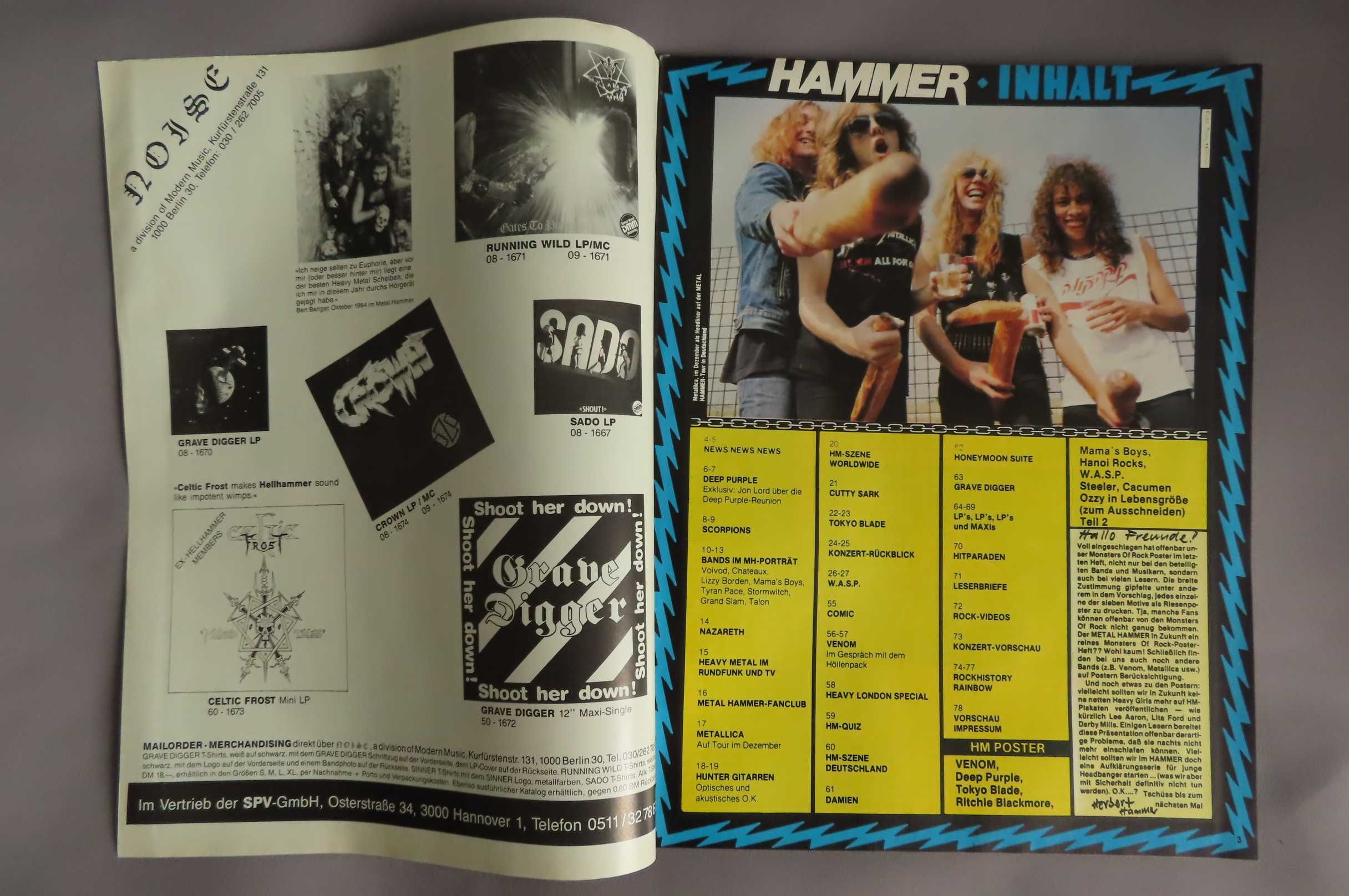 METAL HAMMER Германия Ноябрь 1984 журнал в супер состоянии с плакатами