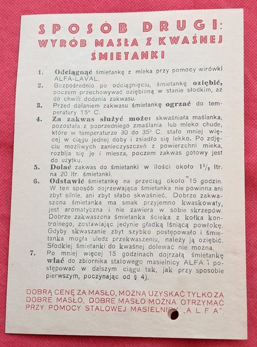Alfa Lavel 2 Sposoby wyrobu doskonałego masła 2 RP broszura