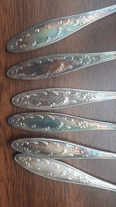 Stare posrebrzane łyżeczki / łyżki  6 sztuk