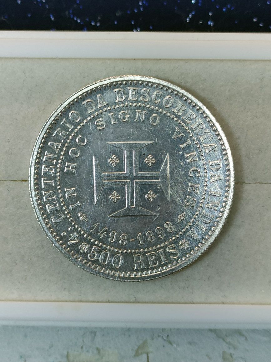 Moeda 500 Réis / 1898 / Prata - Cent. Desc. India