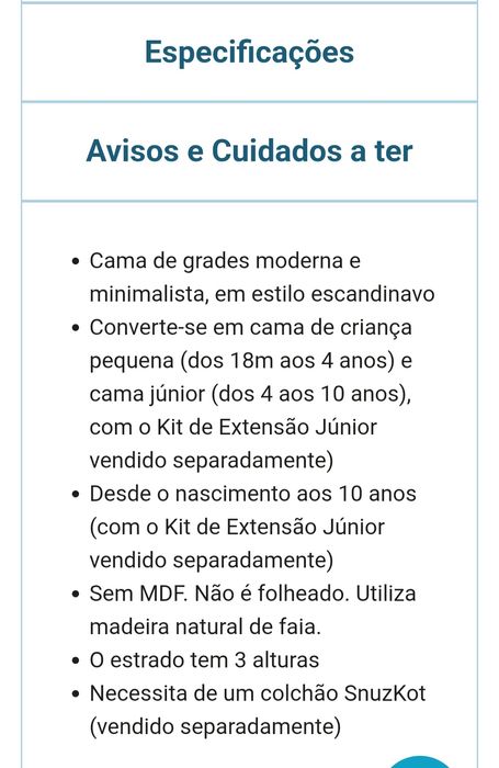 Berço SnuzKot para bebé