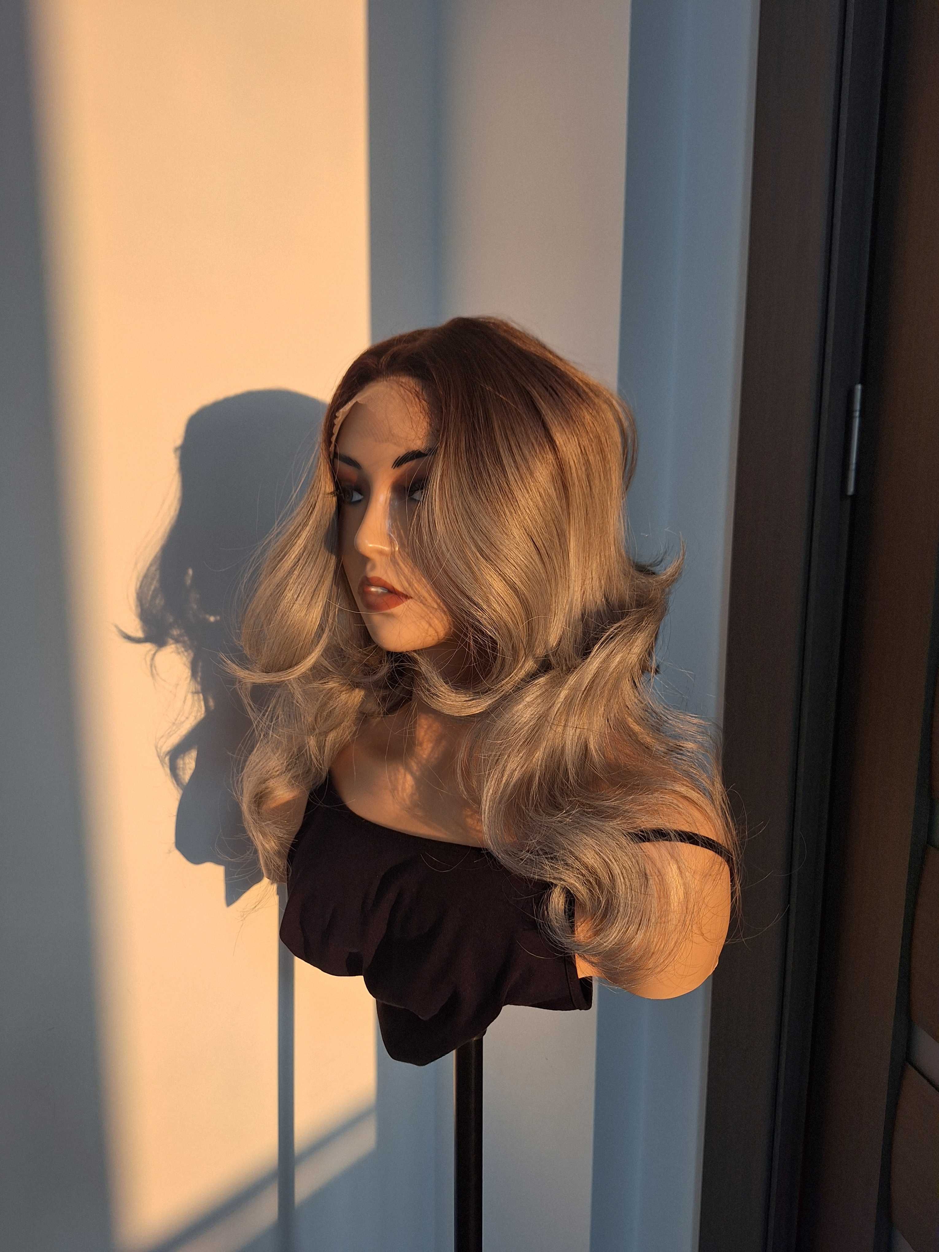 Peruka lace ombre blond platynowy
