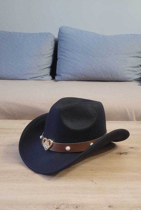 Kapelusz kowbojski czarny klasyczny Wild West Country Western nowy
