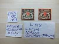 2szt. znaczki Fi138/139 WMG 1923r. LWY czyste * Niemcy Danzig PMW