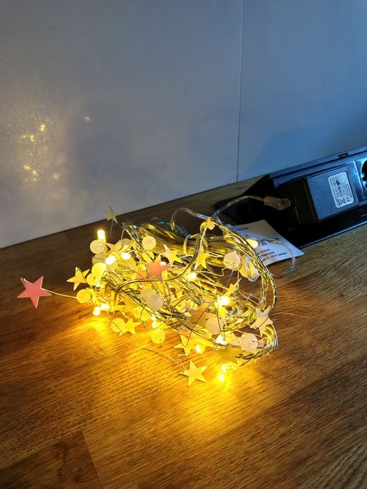 Nowa biała girlanda świąteczna gwiazdki 120 cm