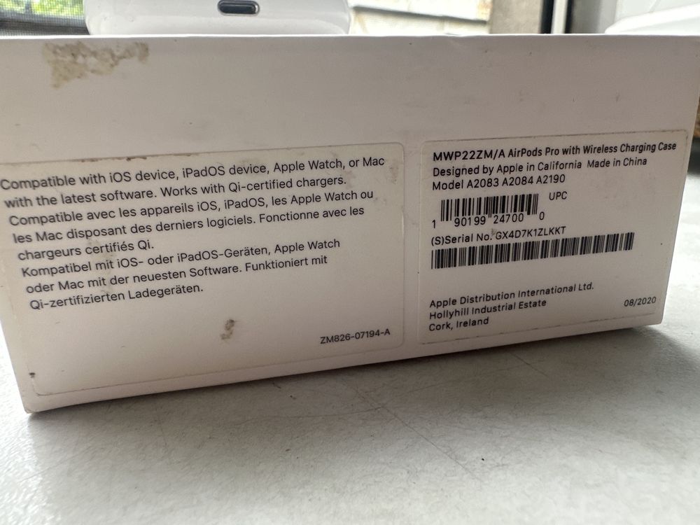 oryginalny case ładujacy airpods pro 1 generacji A2190