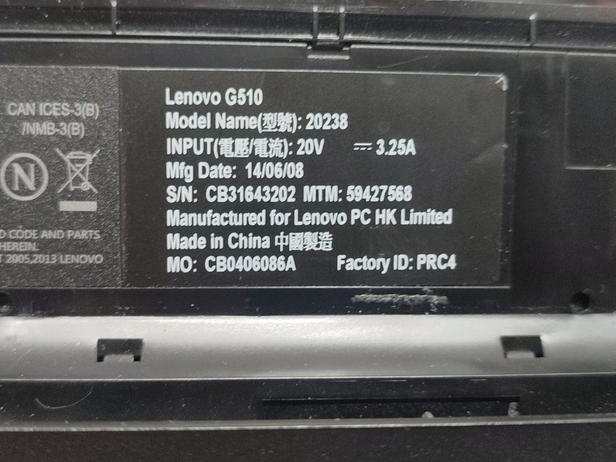 Lenovo G510 laptop komputer i3 4100m 2.50GHZ