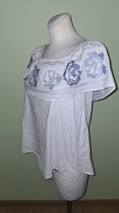 Bluzka odkryte ramiona Vintage haft M/L