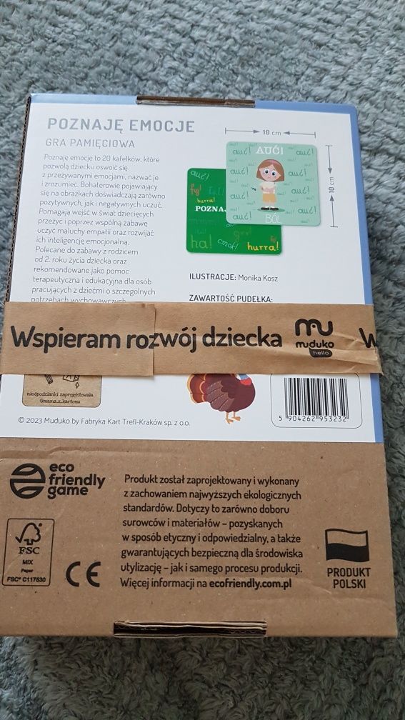MUDUKO- Poznaję emocje: ekogra pamięciowa. Karty obrazkowe dla dzieci