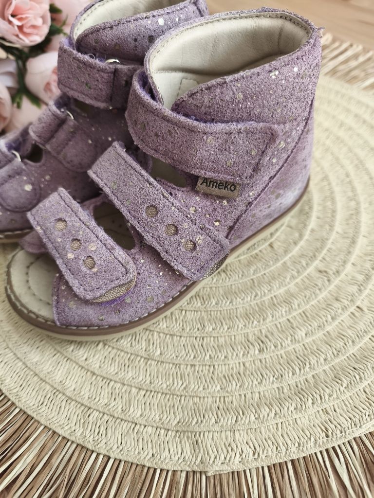 Sandały Ameko 22 dziewczynka na rzepy lilac