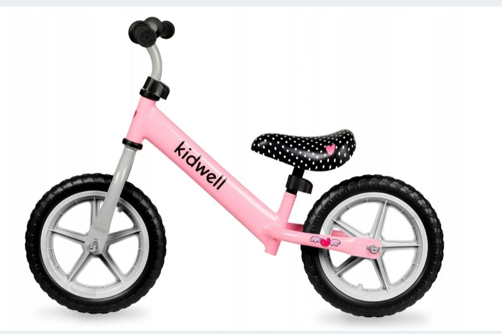 Nowy rowerek biegowy jeździk Kidwell Rebel 12" lekki różowy