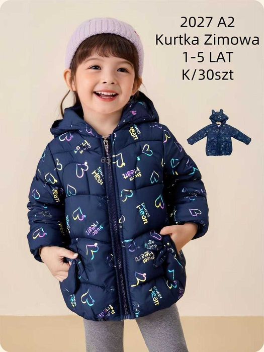 Kurtka zimowa dla dziewczynki rozmiar 104/110