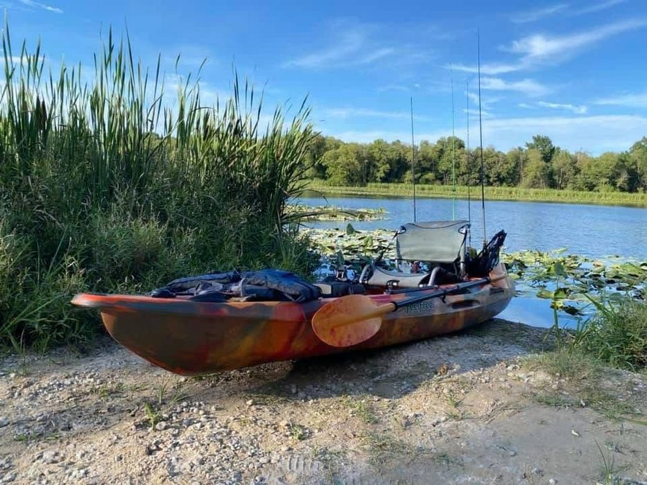 Kajak wedkarski feelfree moken 12.5 fire camo na ryby, wedkarski