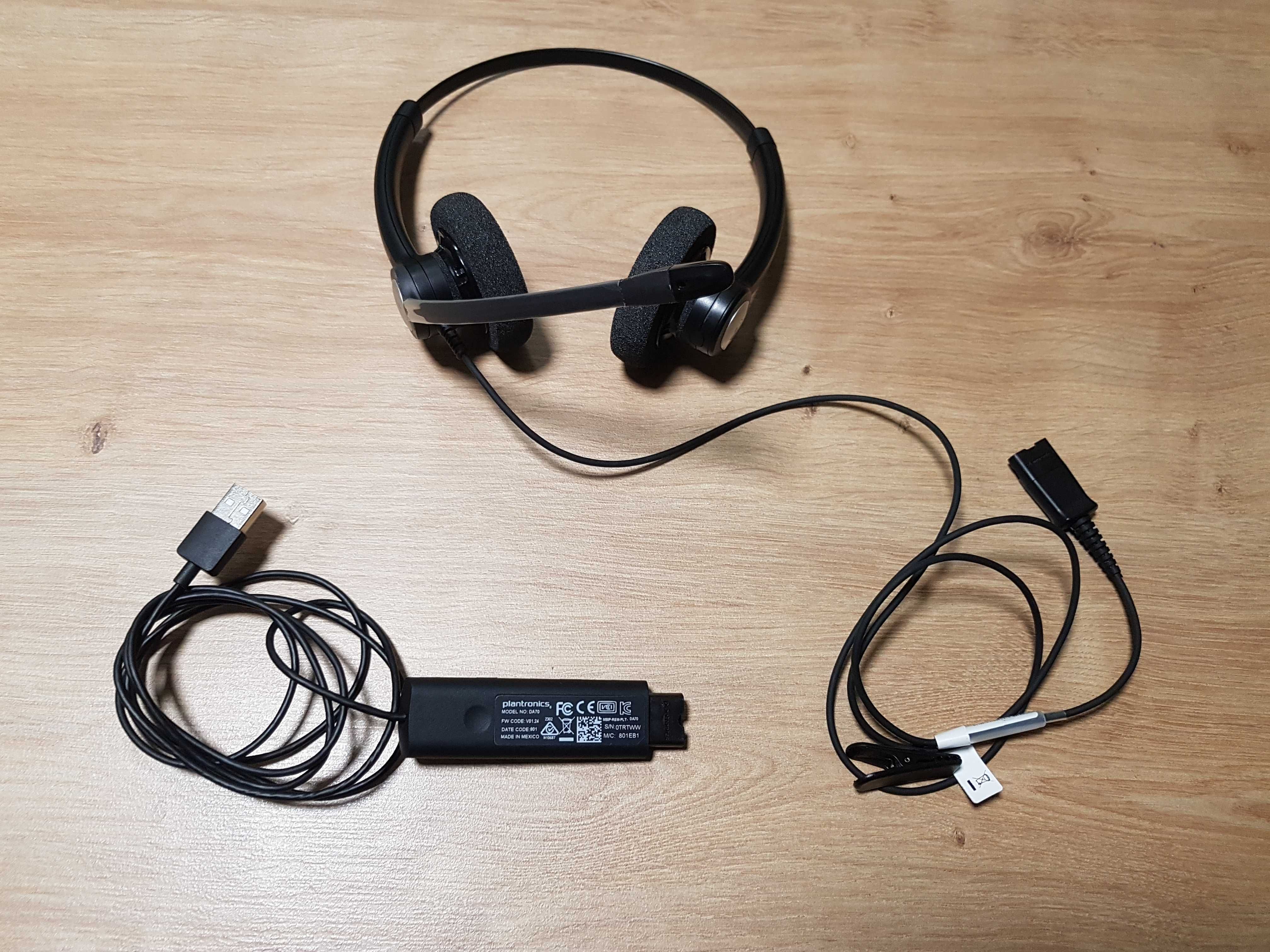 Słuchawki z mikrofonem Plantronics Entera HW121N+adapter USB DA70
