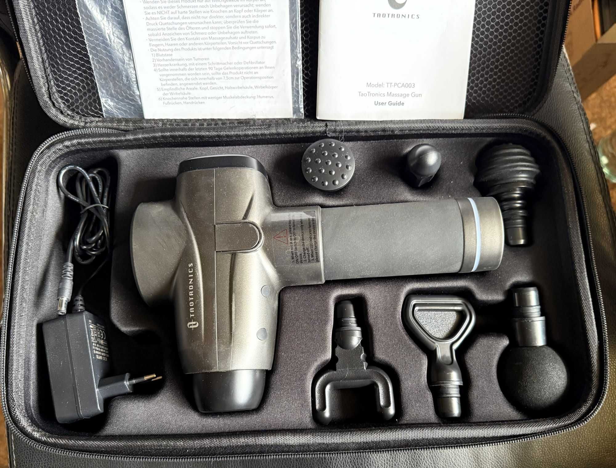 Masażer perkusyjny TaoTronics Massage Gun z 10 poziomami 6 głowic