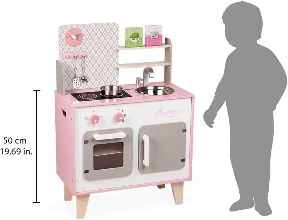 Janod - Drewniana kuchenka J06567 wyposażona w lodówkę i piekarnik