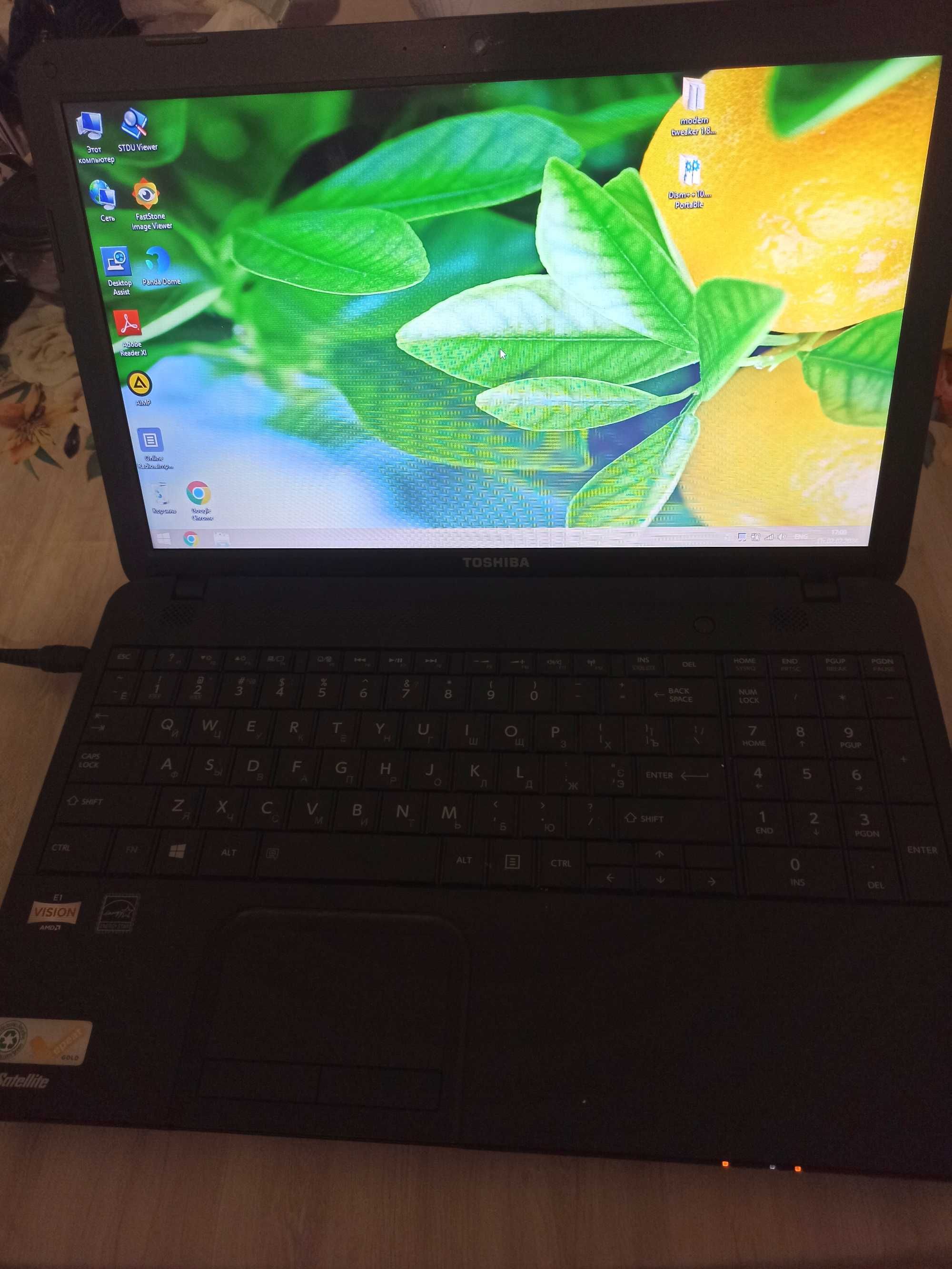 Продам справний ноутбук Toshiba C850D satelite 15,6"