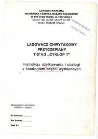 Ładowacz Cyklop T-214, Katalog części