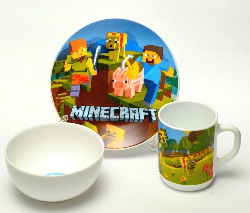 Дитячий набір посуду зі склокераміки (Майнкрафт)