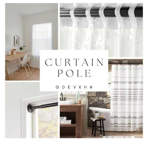 Drążek teleskopowy Bez wiercenia Karnisz do mocowania Biały 110-165 cm