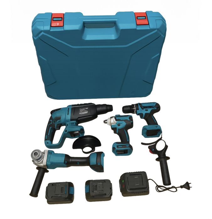 Набір 4в1 Болгарка  Перфоратор  Шуруповерт  Гайковерт 2АКБ