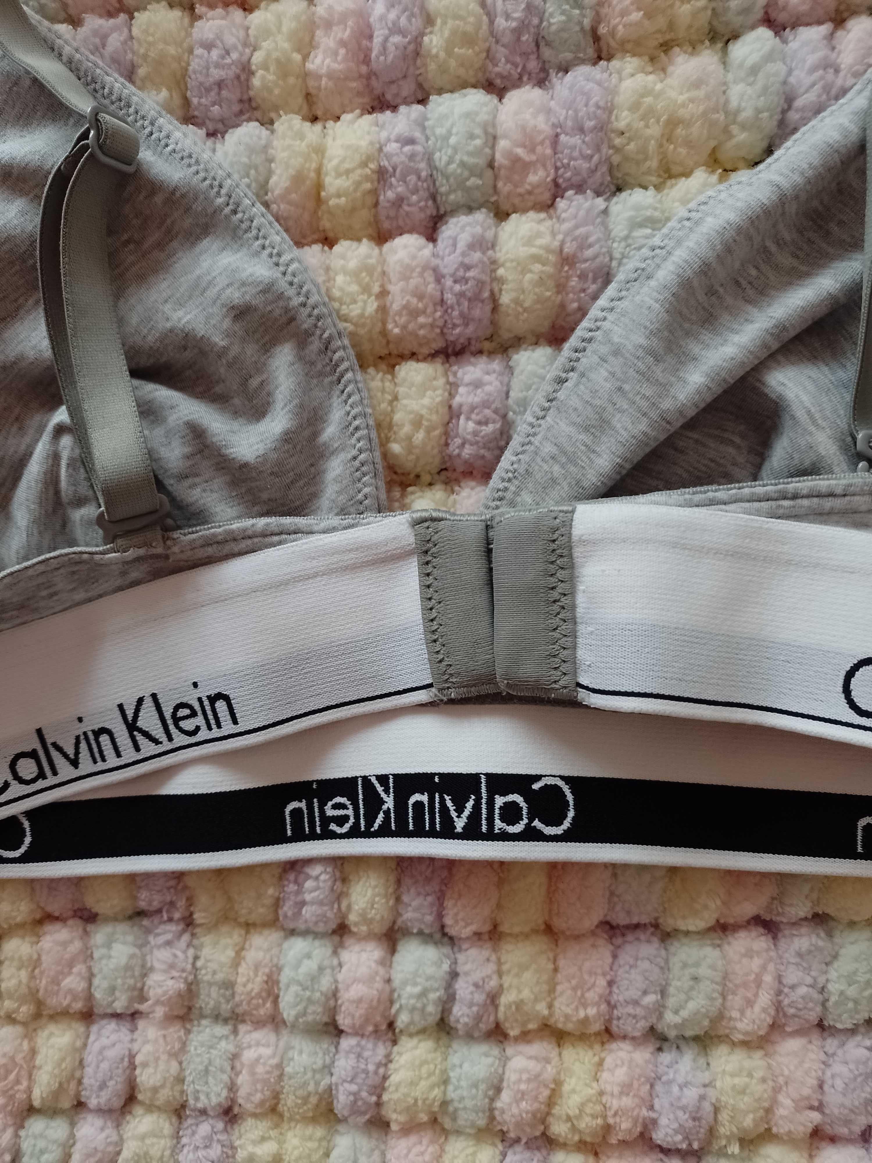 (38/40) Calvin Klein/Szary biustonosz sportowy, Stanik fitness