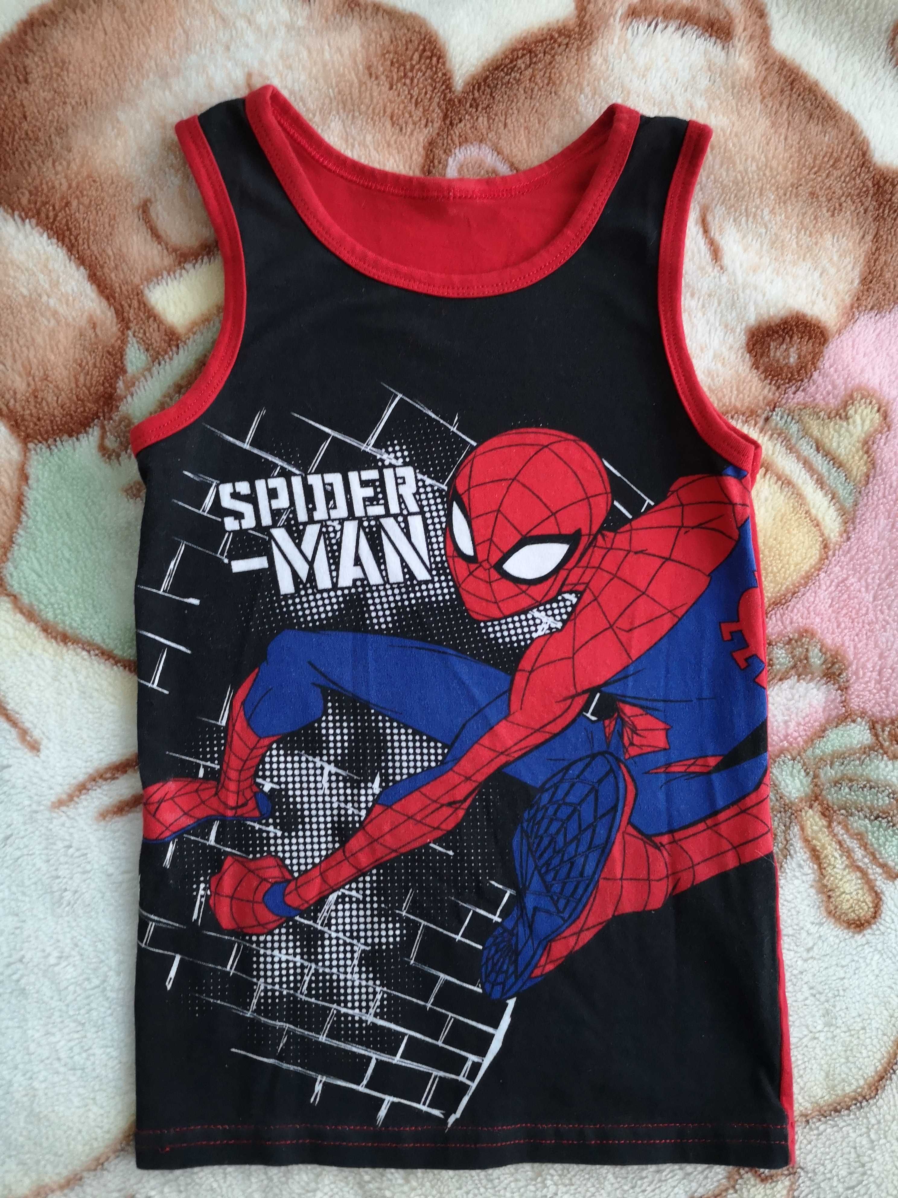 Czerwona czarna bluzka na ramiączkach Spiderman ok. 80 - 86 jak nowa