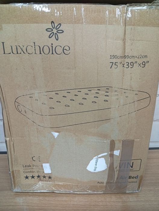 Materac z wbudowaną pompką bezprzewodową luxchoice 190x99x40 cm