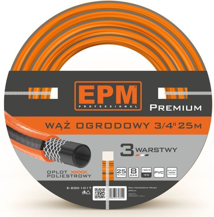 Wąż Zbrojony Do Urządzeń Zraszających 3/4 25Mb Premium EPM