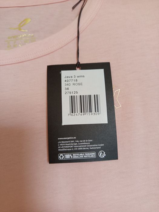Nowa różowa koszulka bluzka z krótkim rękawem Energetics rozmiar S