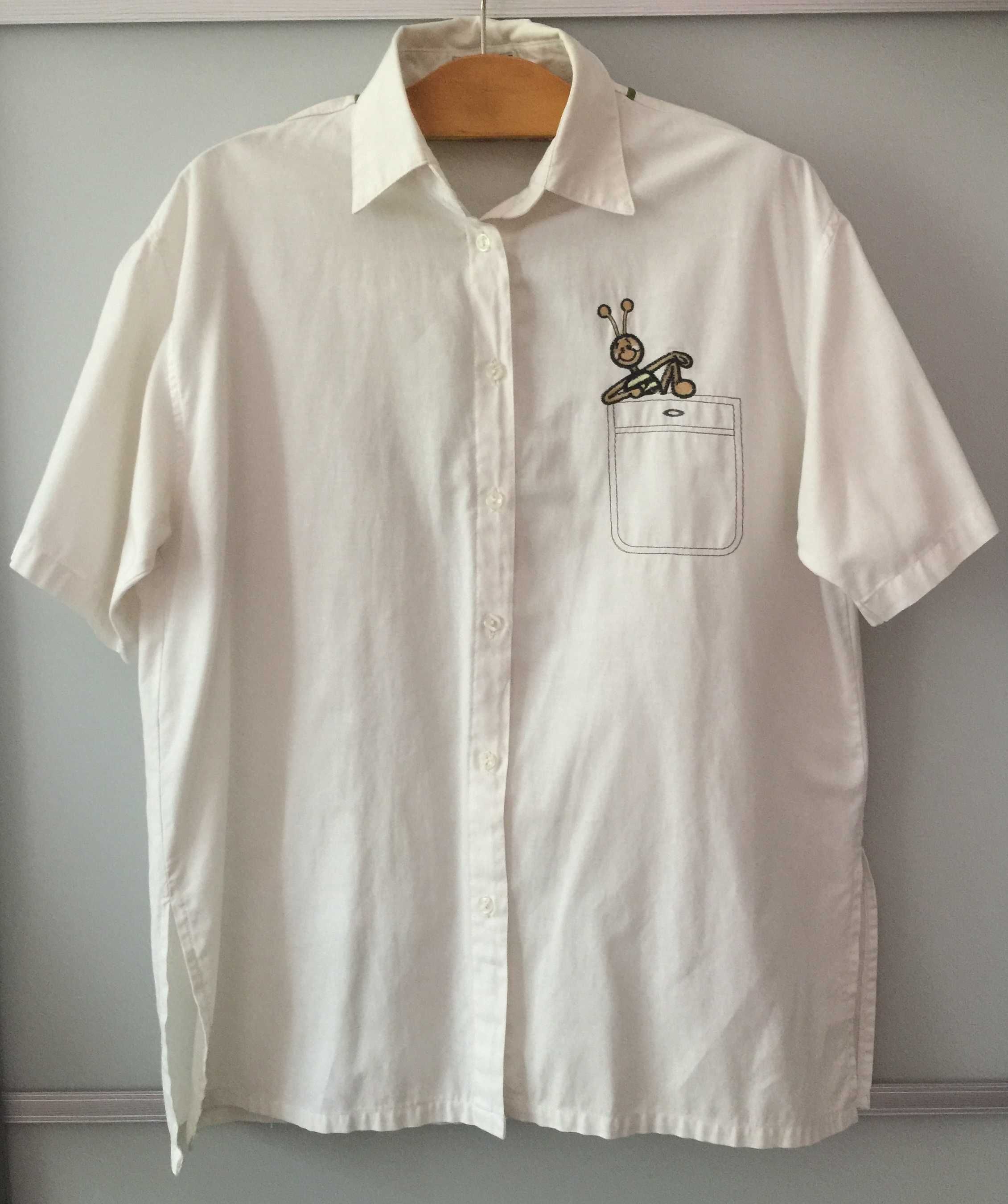 Белая блузка с коротким рукавом Cotton & Silk Италия б/у 100% коттон