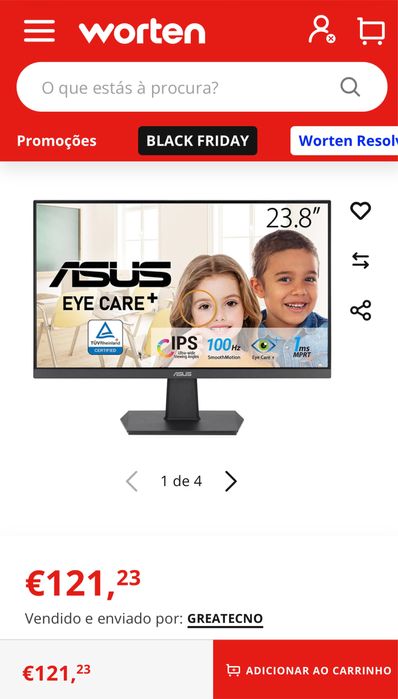 Monitor Asus 24 polegadas 1ms 100hz (VA24EHF)