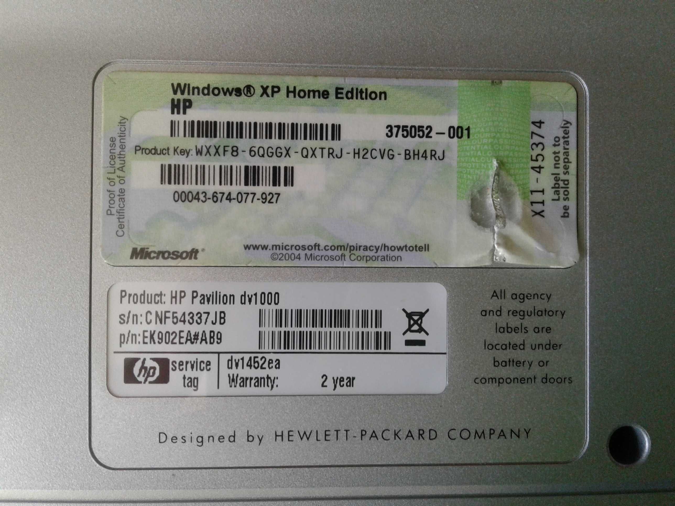 Portátil HP Pavillon DV1000 para peças